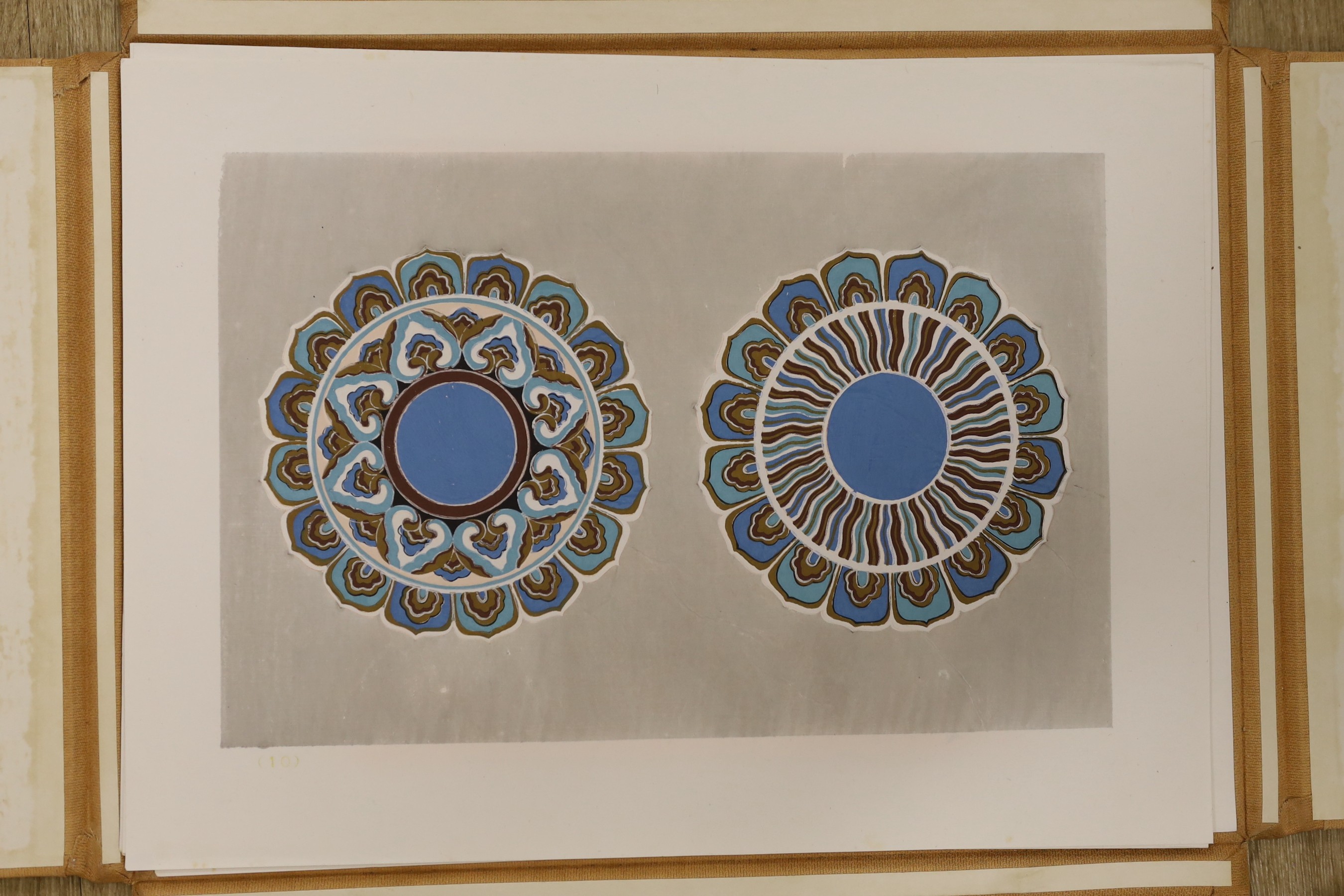 After Rongbaozhai, 20th century Chinese, an album of coloured woodblocks plates, collection of Dunhuang murals, published 1952